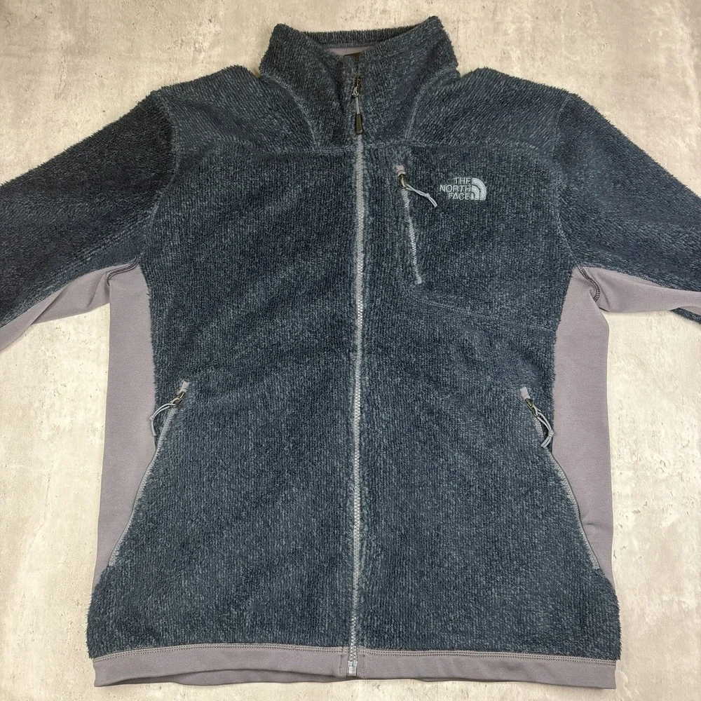 North Face Men's Grizzly Hybrid Full Zip Fleece Jacket Polartec Brown Large